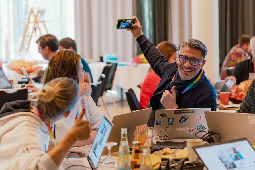 Diverse group of hackathon participants